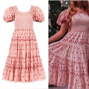 JessaKae Lovers pink heart Smocked Dress